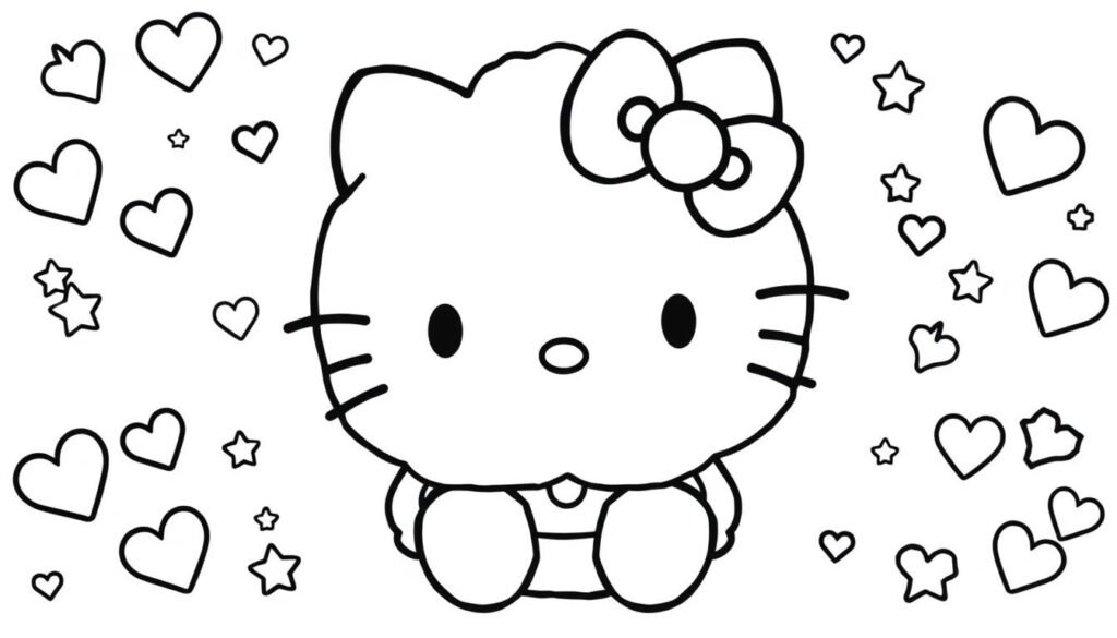 Hello Kitty Squishmallow Coloring Pages for Kids 2 Hello Kitty Squishmallow Coloring Pages