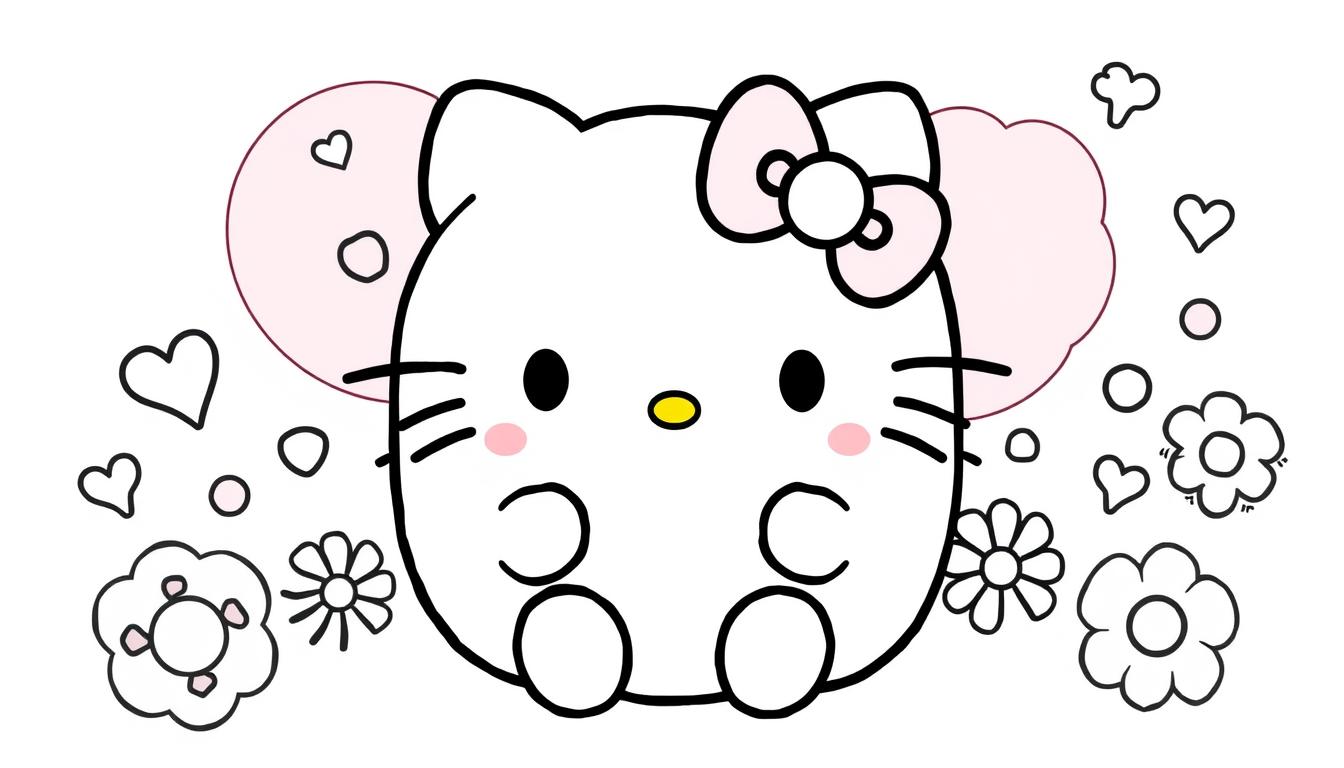 Hello Kitty Squishmallow Coloring Pages