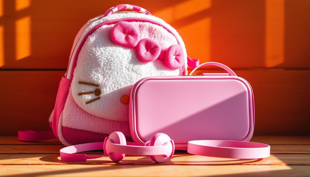 Cute Hello Kitty Backpack with Lunch Box & Headphones 2 Cute Hello Kitty Backpack with Lunch Box