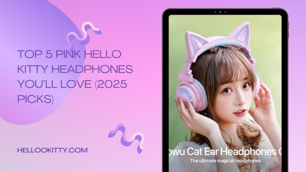 Pink Hello Kitty Headphones: Cute, Comfy & Purr-fect for Kawaii Lovers 2 pink Hello Kitty headphones